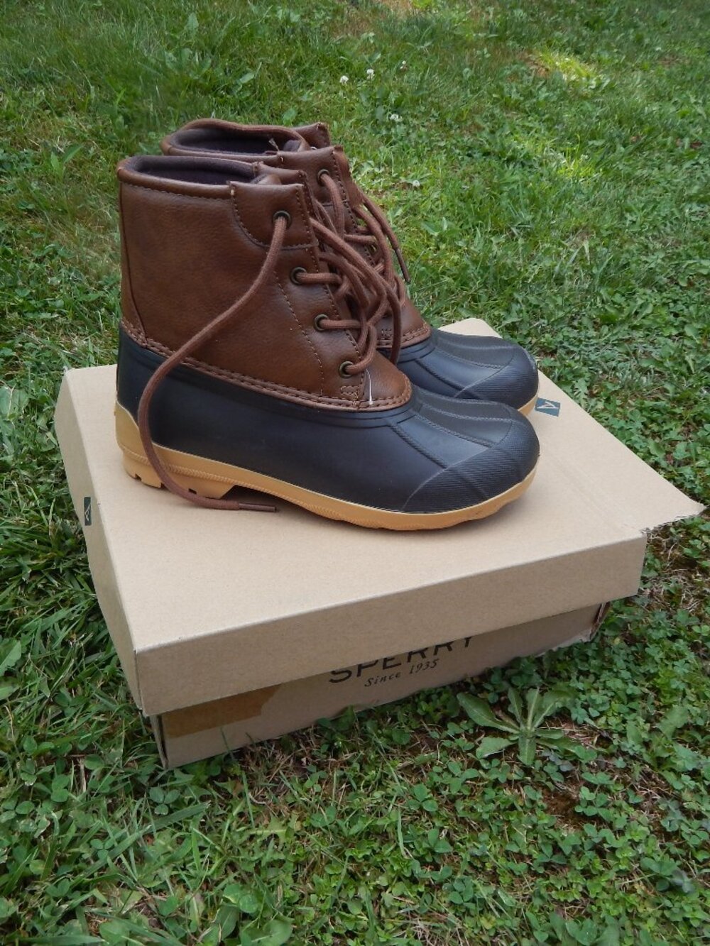 Sperry Boys Port Duck Boots Size 3M Brown Waterproof SCK261491
